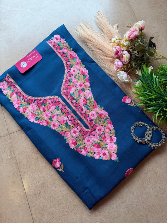 Kashmiri embroidered unstitched coord sets (without shawl)