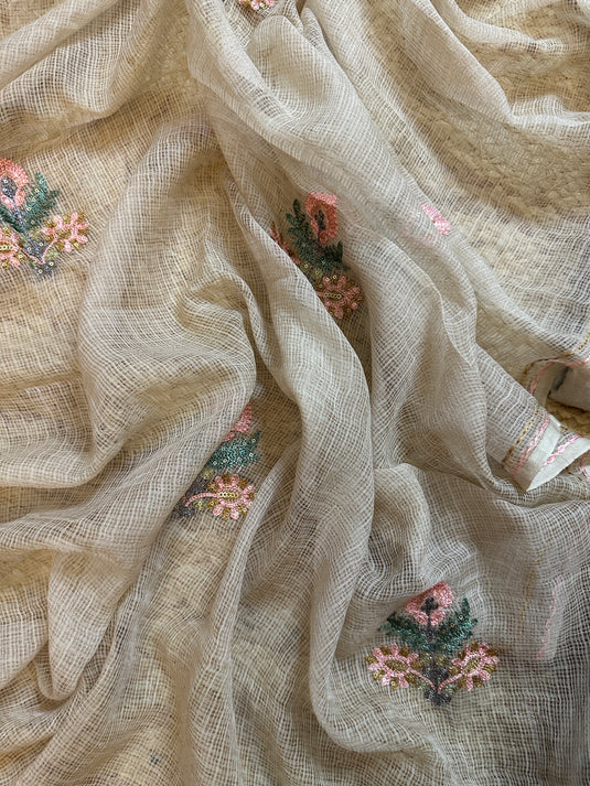 Kashmiri embroidered handloom cotton suit