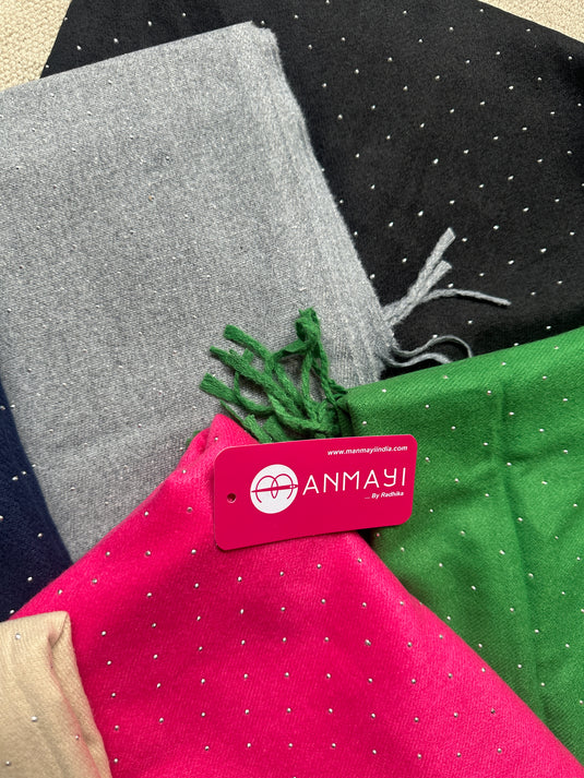 Studded soft colour wool stoles