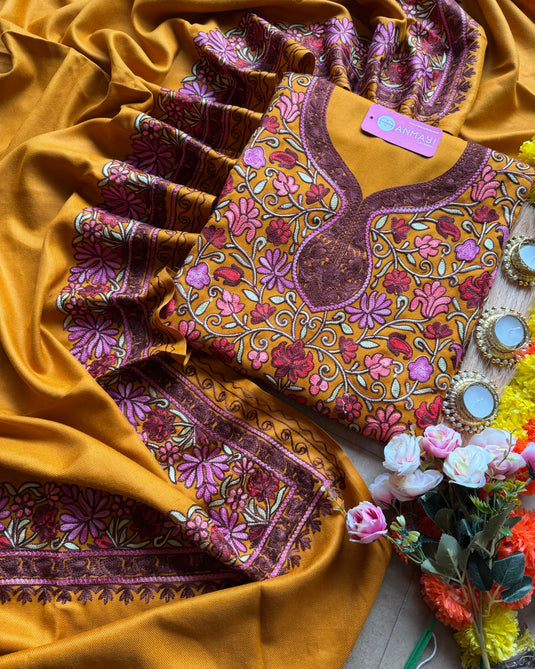 Jaal embroidered Kashmiri suit set