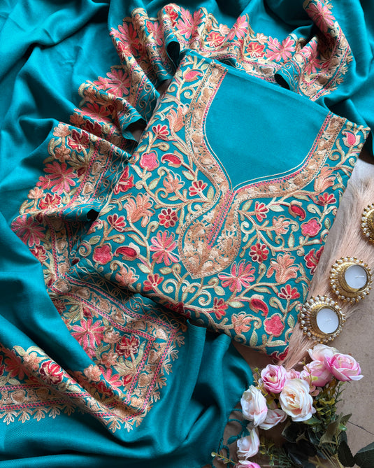 Jaal embroidered Kashmiri suit set