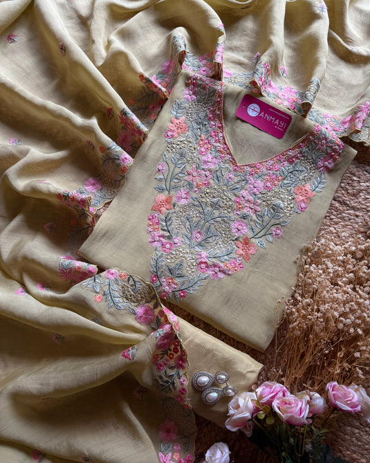 Modal French embroidery suit set