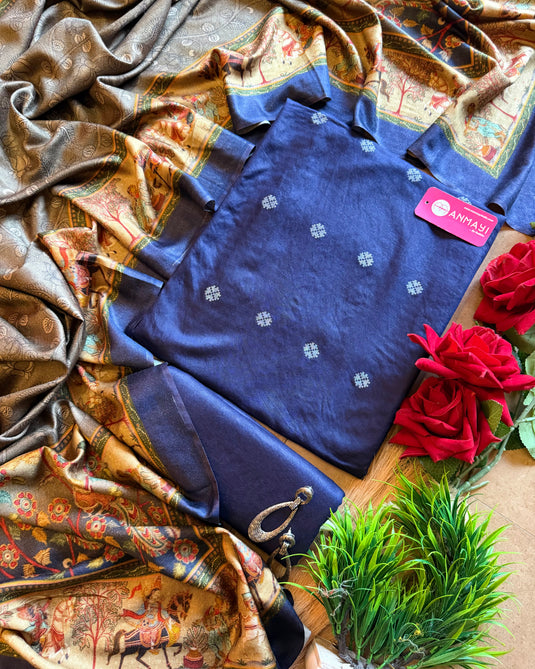 Banarasi Work pure pashmina suits with Madhubani pashmina shawls