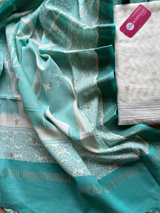 Combination Banarasi cotton suit set
