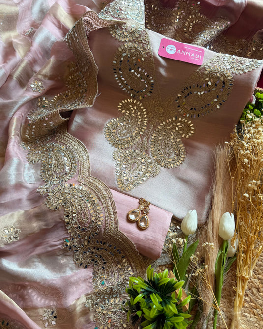 Kanjivaram silk mirror detail suit set