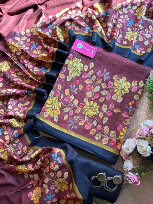 Pure pashmina printed suit set