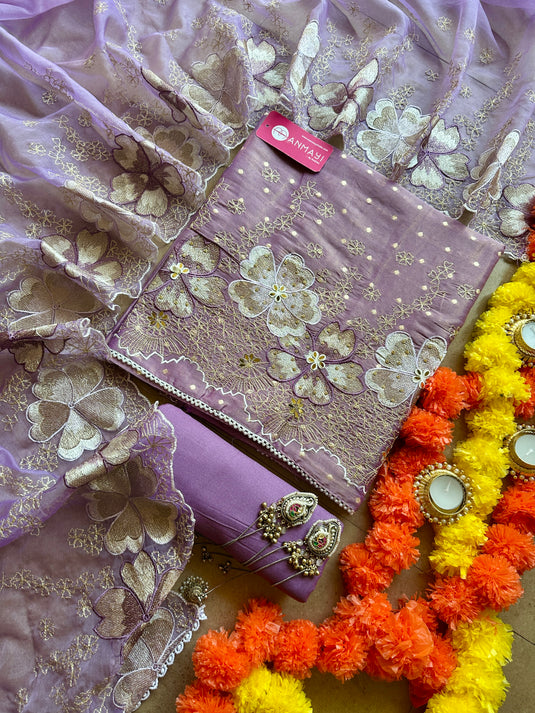 Shimmer banarasi cutwork suit set