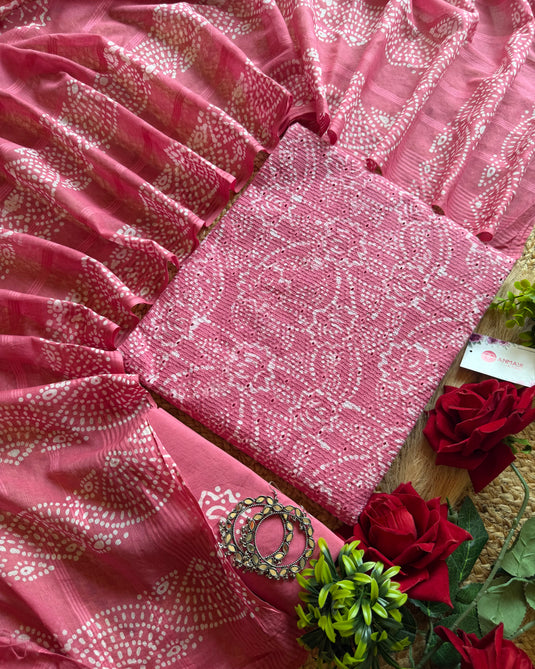 Hakooba self weave pure cotton suit set with batik