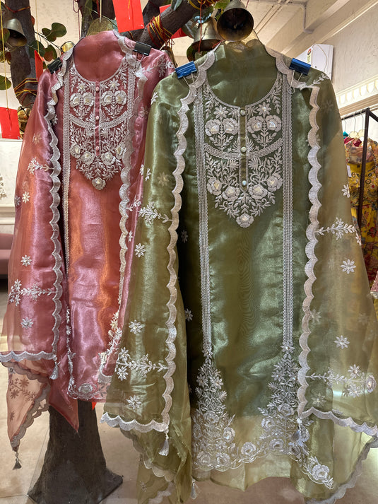 Pure tissue 3D floral dori work suit set