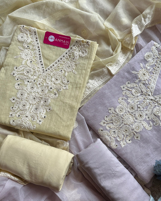 Mul Chanderi Dori mirror work suit set