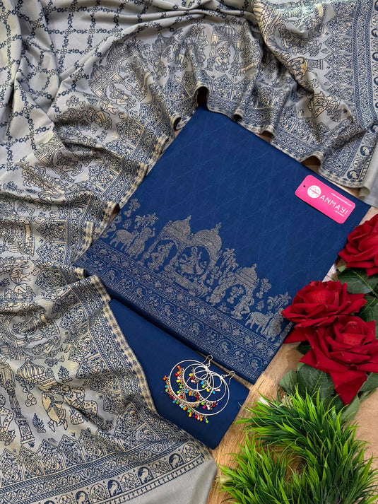 Persian merino wool Jamawar combination suit set