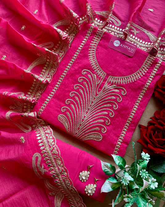 Splash festive mul chanderi dori work suit set