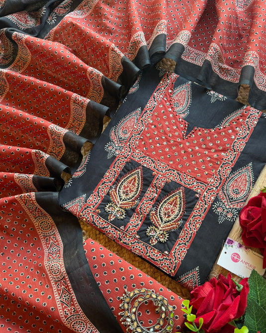 Paisley Combination yog Jaipuri cotton suit set