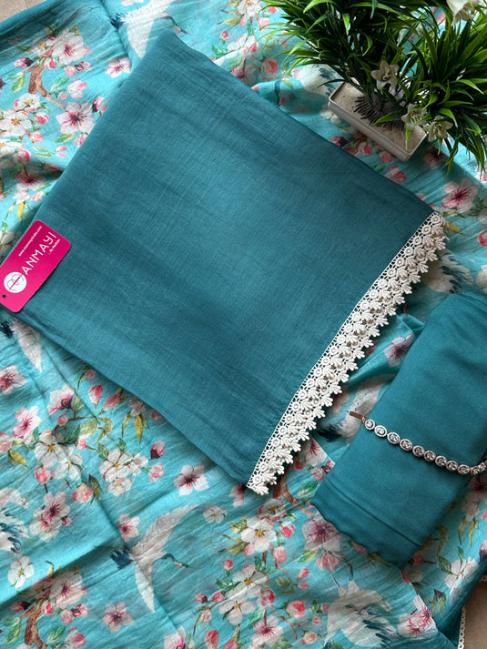 All over floral dupatta pure Mul suit