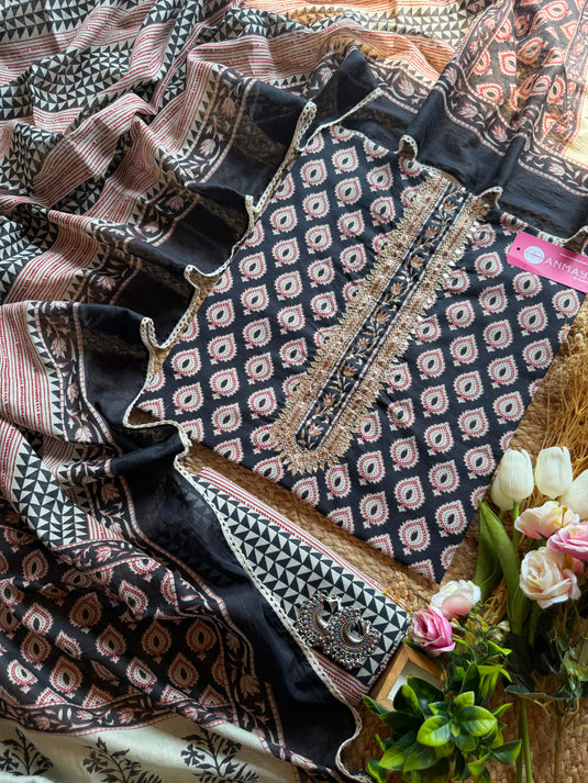 Jaipuri pure cotton printed suit set