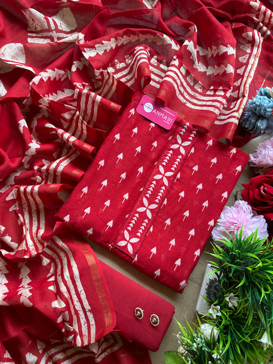 Abstract Maheshwari Cotton suit set