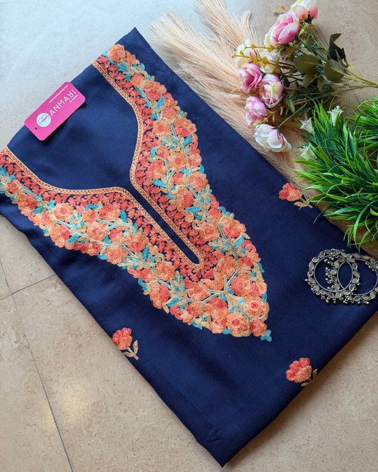 Kashmiri embroidered unstitched coord sets (without shawl)
