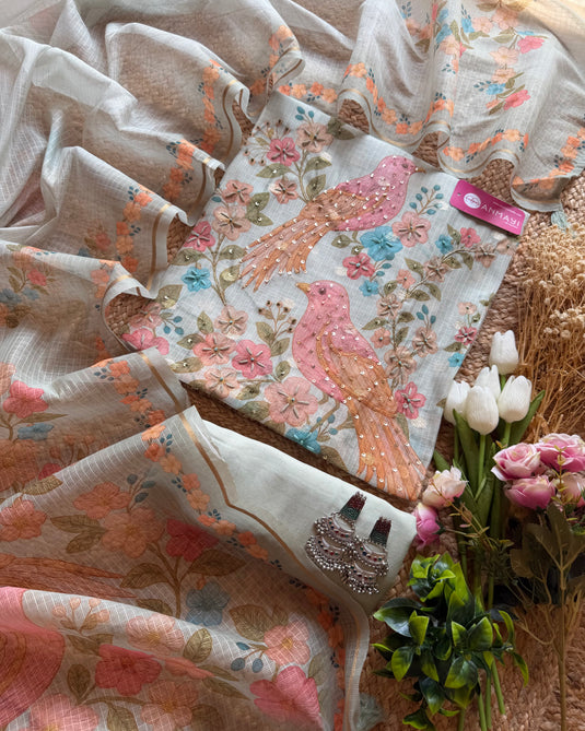 Pair of birds Kota Banarasi suit set