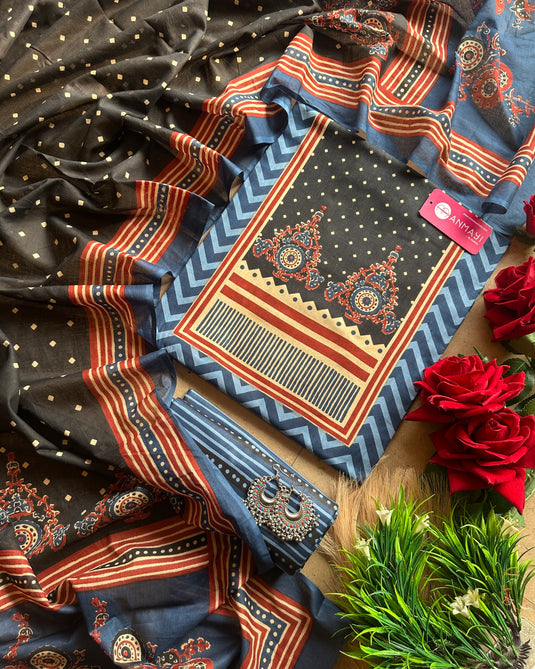 Cambric Cotton Ajrakh Suit Set