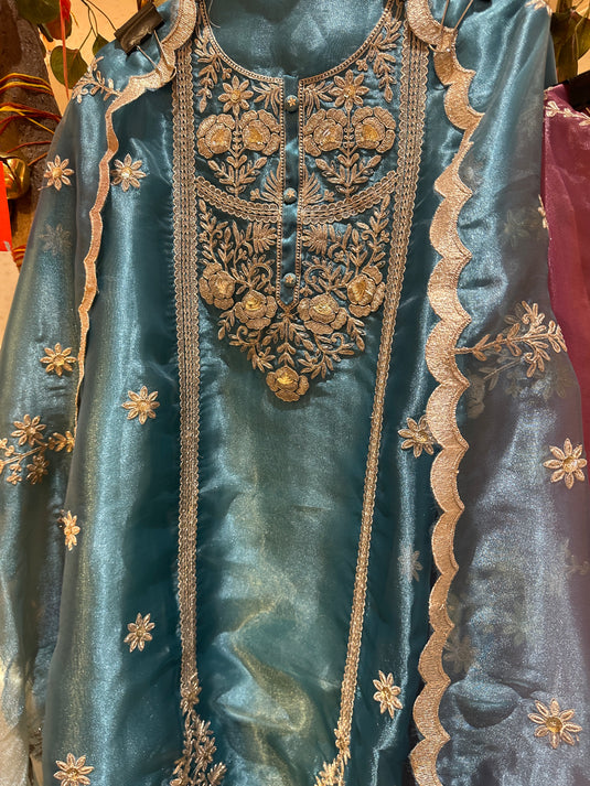 Pure tissue 3D floral dori work suit set