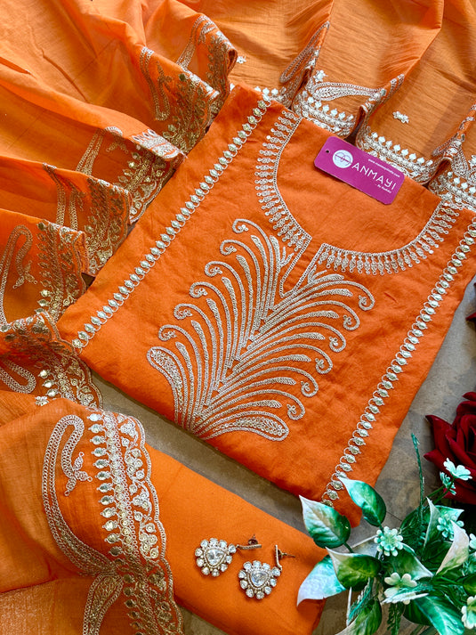 Splash festive mul chanderi dori work suit set