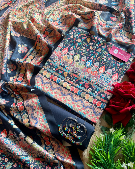 Digital coloured kani print soft spun suit