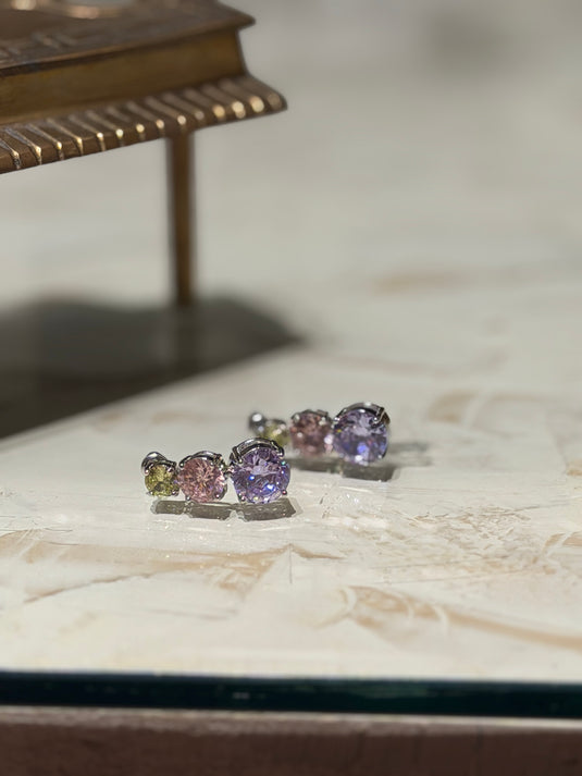Classic pastel stone earrings