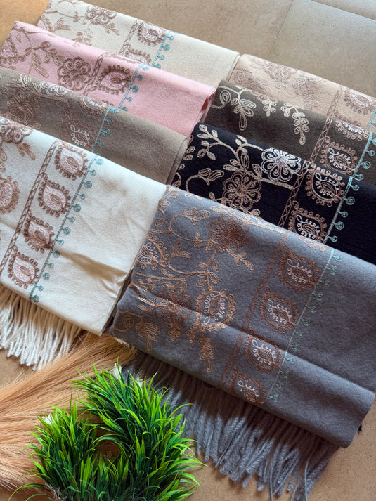 Pastel threads aari work stoles