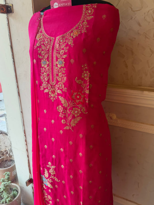 Phool aur patte dolla silk suit set