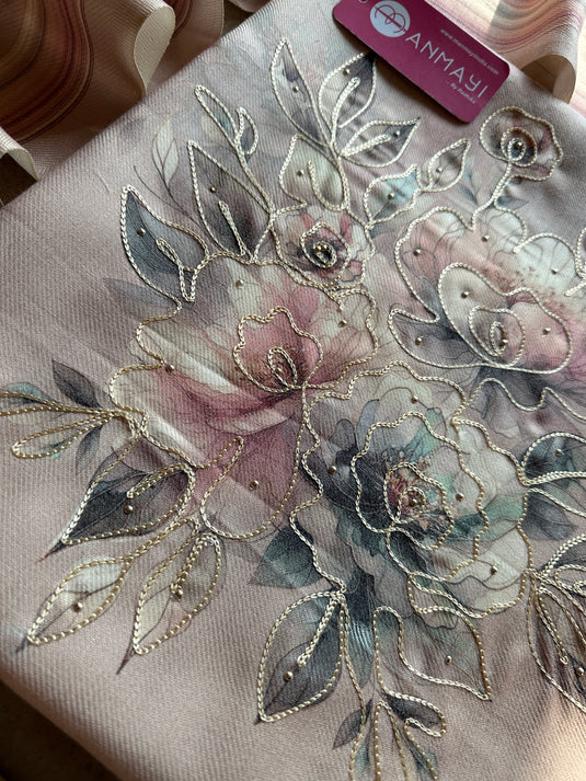 Pastel highlighted floral soft spun suit set