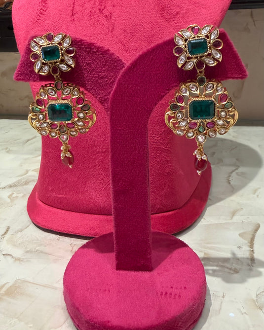 Jadau meenakari choker ser with hangings