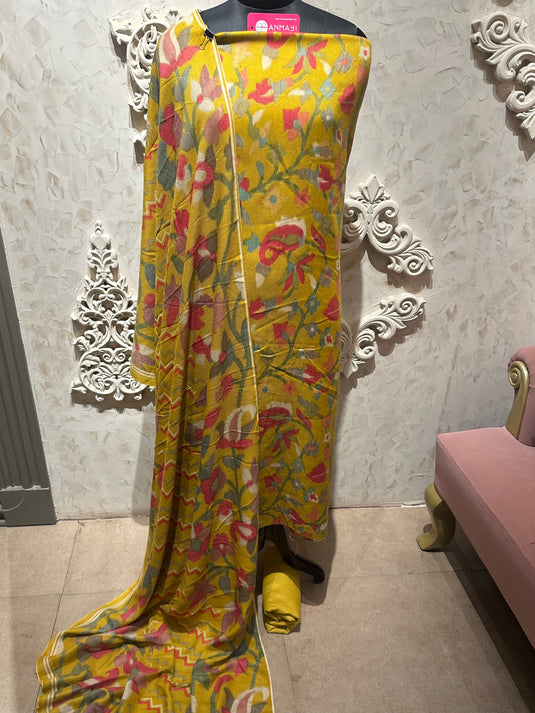 Printed kani spun suit set