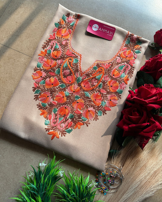 Bright aari work Kashmiri coord sets (Unstitched)