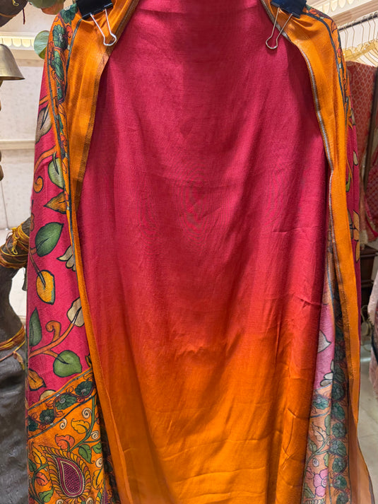 Shaded Maheshwari cotton suits with Madhubani dupatta