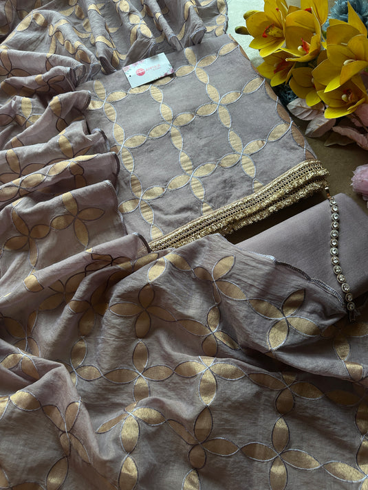 Gotta work mauve mul cotton suit set