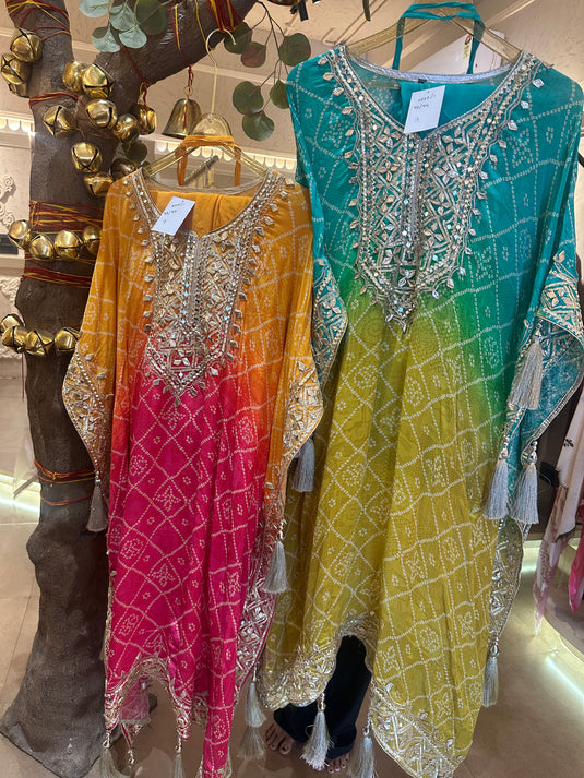 Article 19 bandhani coord set with tulip pants