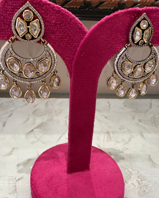 Antique Kundan drops earring