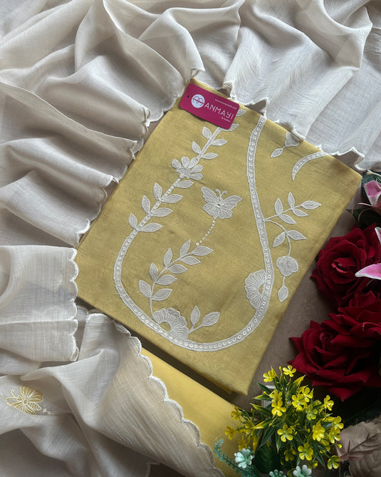 Appliqué butterfly pure mul combination suit set