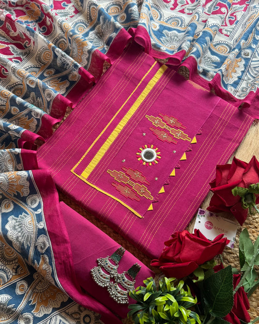 Ancient weave handloom cotton suit set
