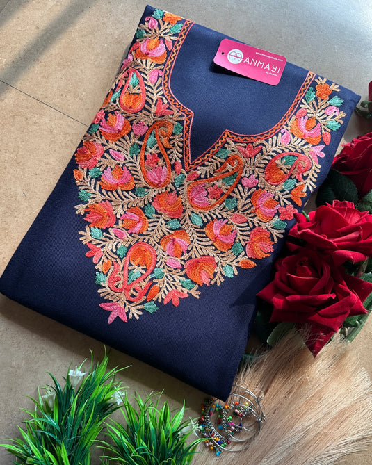 Bright aari work Kashmiri coord sets (Unstitched)