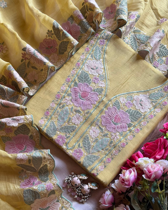 Gulnoor pure mul cotton suit set