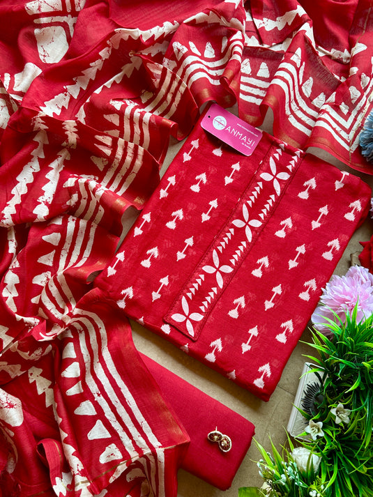 Abstract Maheshwari Cotton suit set