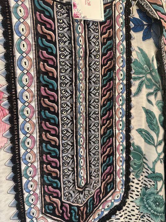 Assorted pure muslin digital print suit sets with highlights