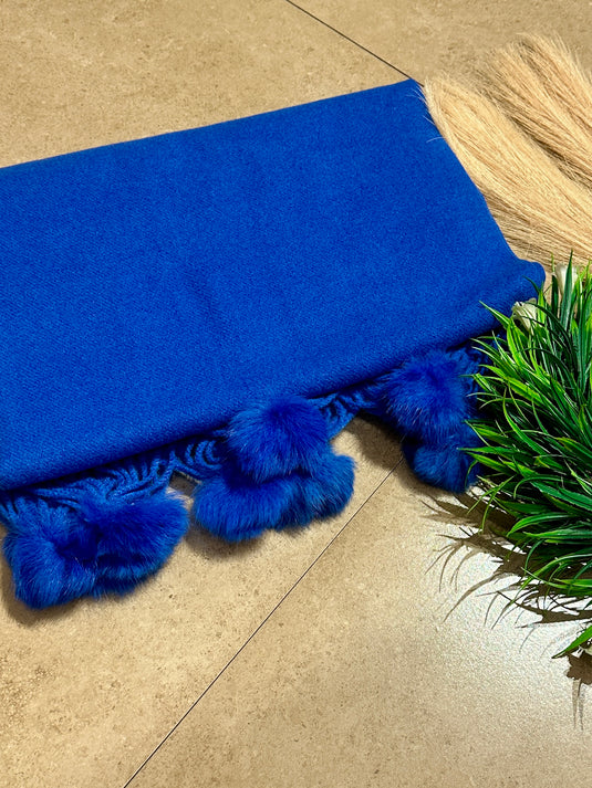 Hana plain Pom Pom soft stole