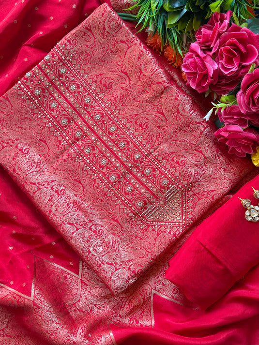 Fine silk brocade suits with Dolla Banarasi dupatta