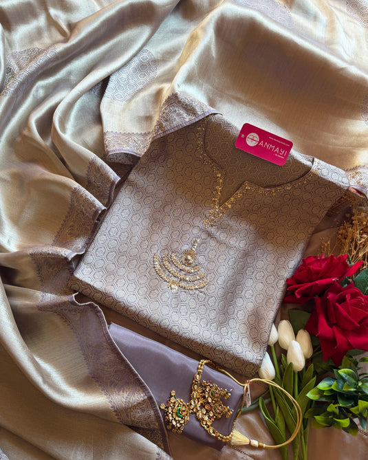 Kanjivaram self work silk suit set