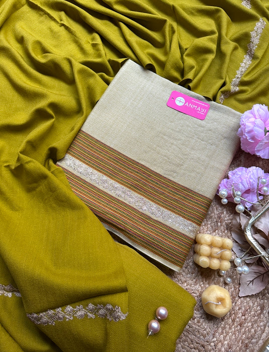 Kullu Weaving merino wool suits with golden thread