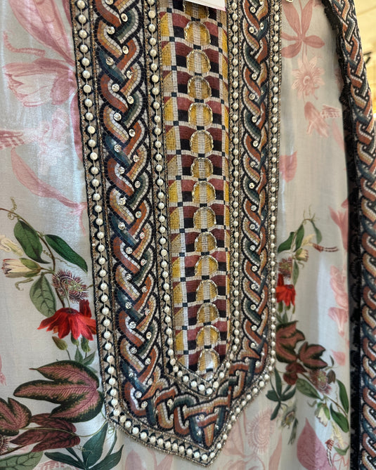 Assorted pure muslin digital print suit sets with highlights