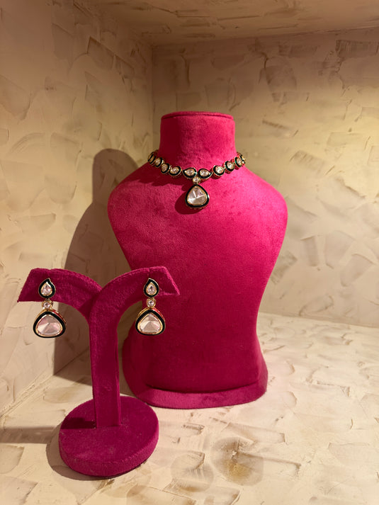 Raindrop Kundan necklace set