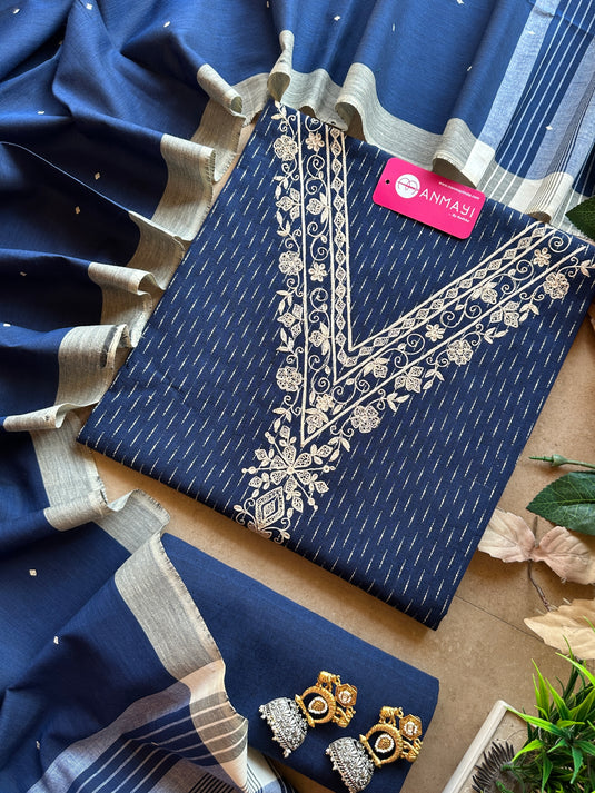 Self weave handloom cotton suit set